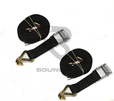 2 X 3M Hooked Tie Down Straps (25Mm) Black Home Furniture & Diy:luggage Travel Accessories:travel