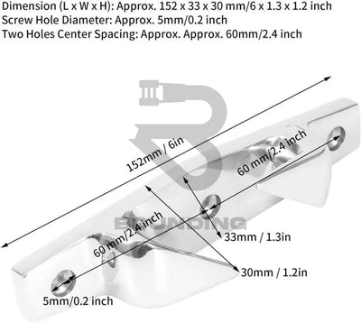 Angled Fairleads 6 Stainless Steel L+R Vehicle Parts & Accessories:boats Maintenance