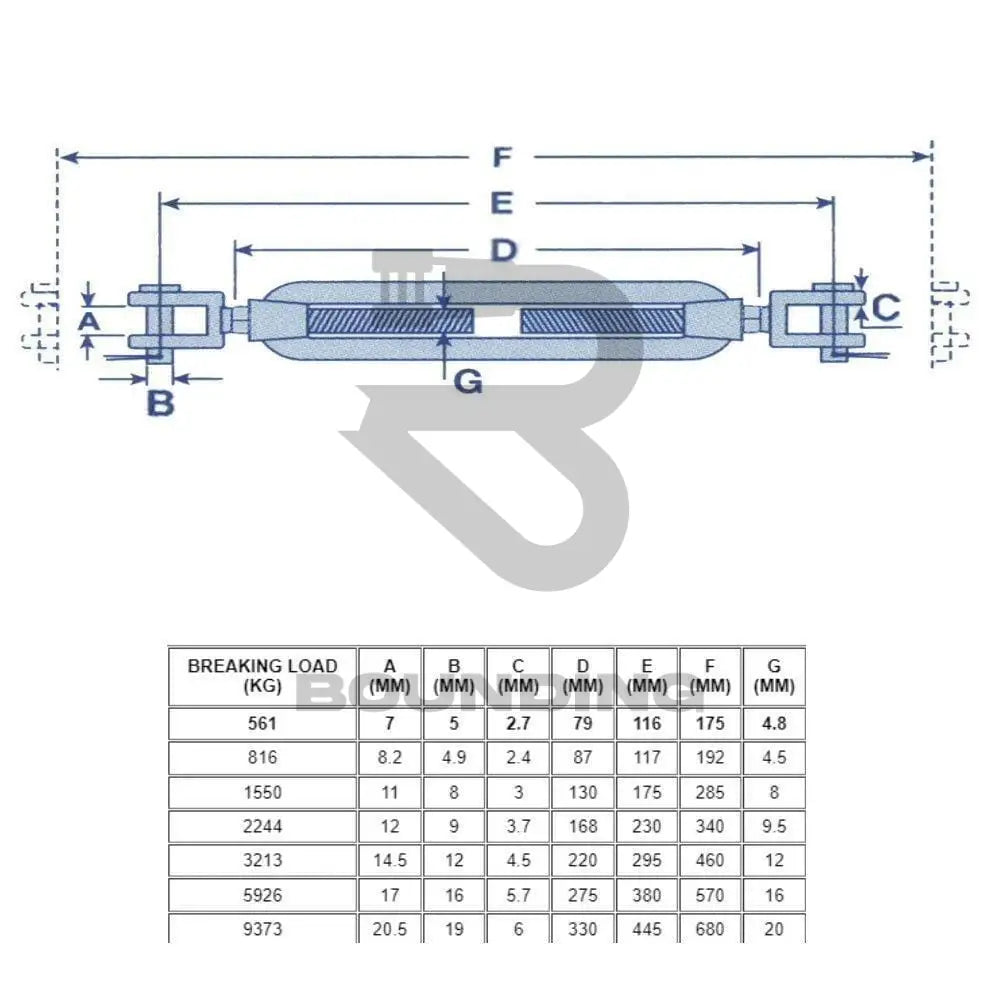 Jaw-Jaw Turnbuckle M5 Open Body (Stainless Steel) Vehicle Parts & Accessories:boats