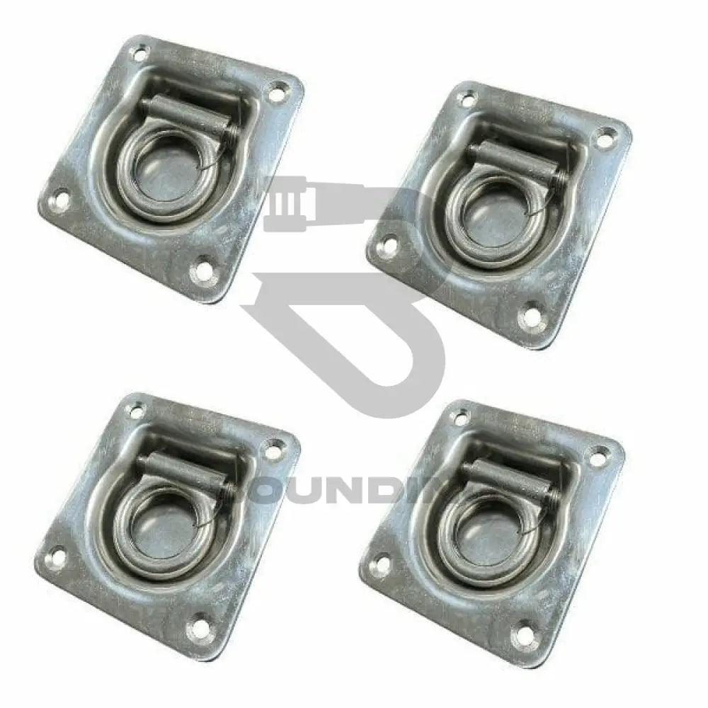 Recessed Deck Lashing Rings - Zinc Plated L112Mm X W95Mm Pack Of 4 Vehicle Parts & Accessories:boats