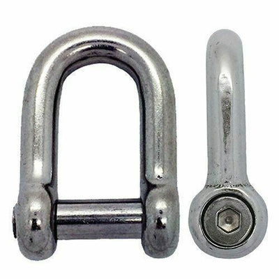 Stainless Steel Hexagon Dee Shackle 316 (Various Sizes)