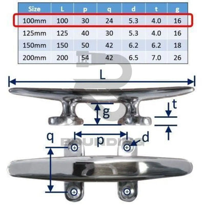 Stainless Steel Boat Cleat (4 Holes) Sporting Goods:sailing:accessories & Equipment