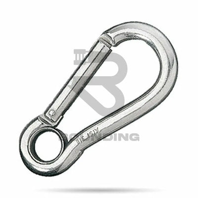 Stainless Steel Carabiner Hooks Pack Of 1 / 4Mm X 40Mm With Eye Vehicle Parts & Accessories:boats