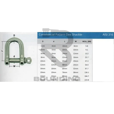 Stainless Steel Dee Shackle / Bow Shackles Vehicle Parts & Accessories:boats Accessories:accessories