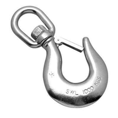 Stainless Steel Swivel Eye Hooks With Safety Catch 6Mm Sporting Goods:fishing:terminal