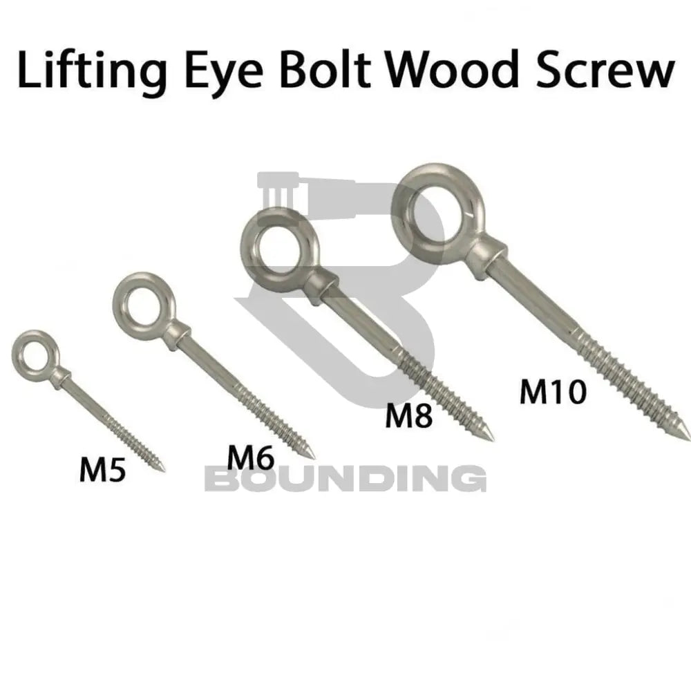 Stainless Steel Woodscrew Eye Bolt (5Mm X 50Mm) Vehicle Parts & Accessories:boats