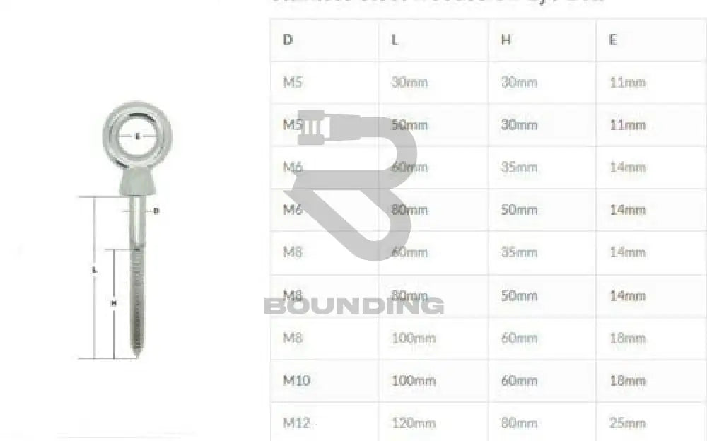 Stainless Steel Woodscrew Eye Bolt (5Mm X 50Mm) Vehicle Parts & Accessories:boats