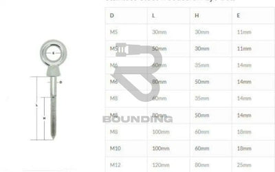 Stainless Steel Woodscrew Eye Bolt (5Mm X 50Mm) Vehicle Parts & Accessories:boats