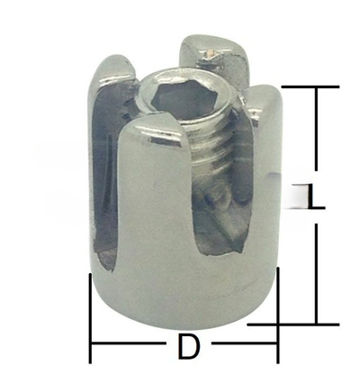 Stainless Steel Wire Rope Trellis Cross Clip (Various Sizes)